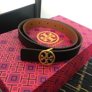 Tory Burch Reversible Logo Belt 1”